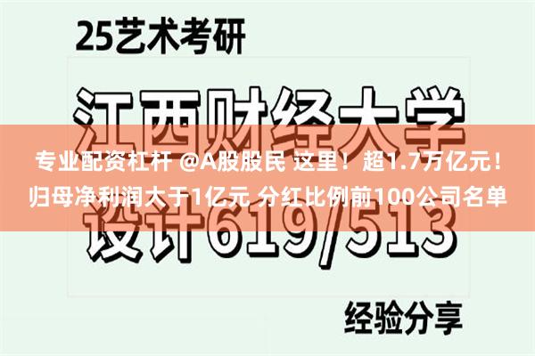 专业配资杠杆 @A股股民 这里！超1.7万亿元！归母净利润大于1亿元 分红比例前100公司名单