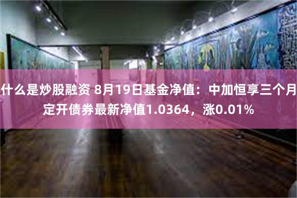 什么是炒股融资 8月19日基金净值：中加恒享三个月定开债券最新净值1.0364，涨0.01%